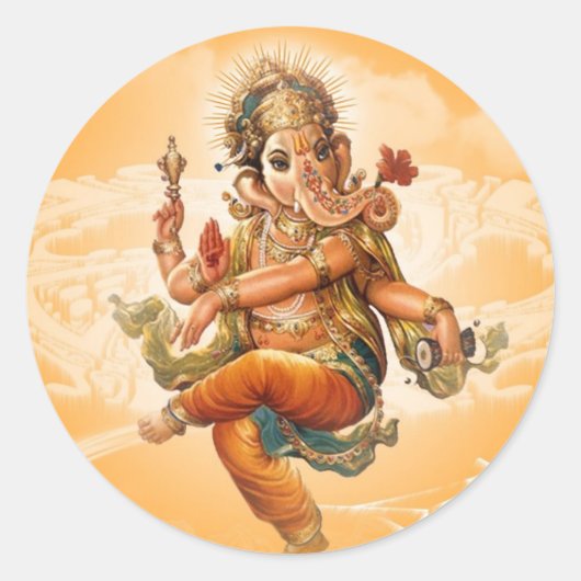 GANESH HINDU GOD RUNDER AUFKLEBER (Vorderseite)