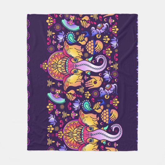 Ganesh Hindu Gott: Feierlich nahtlos Fleecedecke (Vorderseite)