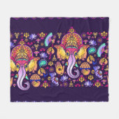 Ganesh Hindu Gott: Feierlich nahtlos Fleecedecke (Vorderseite (Horizontal))
