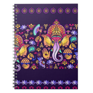 Ganesh Hindu Gott: Feierlich nahtlos Notizblock