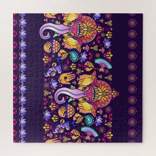 Ganesh Hindu Gott: Feierlich nahtlos Puzzle (Horizontal)