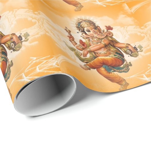 GANESH HINDU-GOTT GESCHENKPAPIER (Rolleneckpunkt)