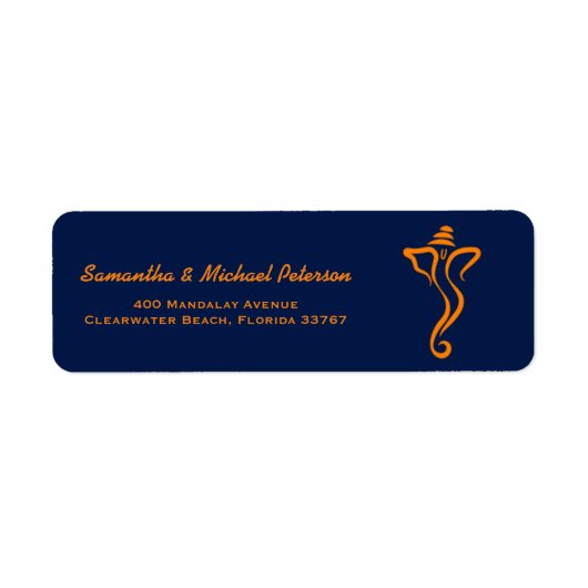 Ganesh Hindu Indian Wedding Custom Address Labels (Vorne)