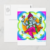 Ganesh in Rainbow farbiges Design Postkarte (Vorne/Hinten)