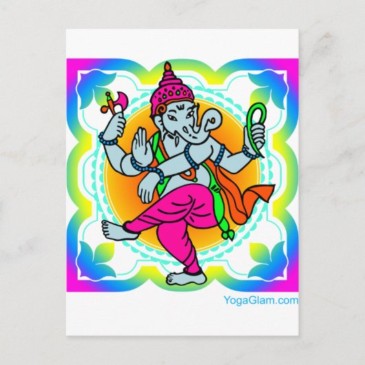 Ganesh in Rainbow farbiges Design Postkarte (Vorderseite)