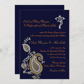 Ganesh Jeweled Gold Silver Paisley Hindu Wedding Programm (Vorne/Hinten)