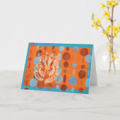 Ganesh Karten-Orange Karte (Gelbe Blume)