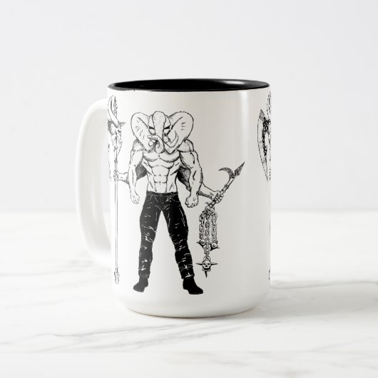Ganesh Krieger-Kaffee-Tasse Zweifarbige Tasse (Vorderseite Links)
