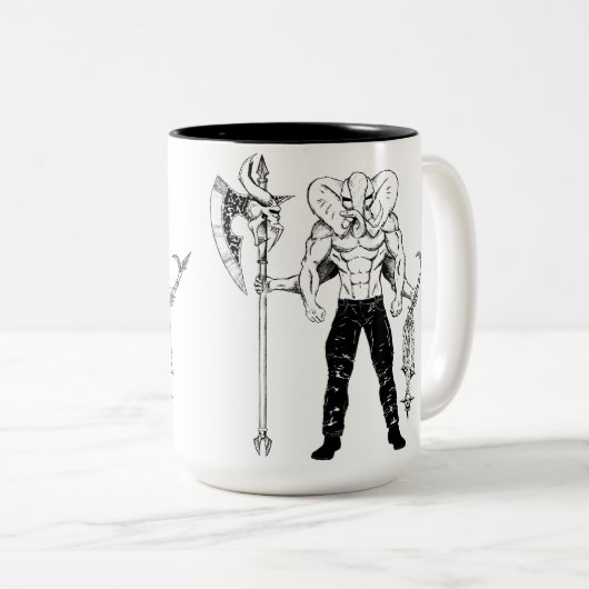 Ganesh Krieger-Kaffee-Tasse Zweifarbige Tasse (VorderseiteRechts)