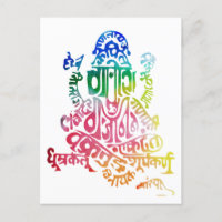 Ganesh Mantra mit Regenbogen-Postkarte
