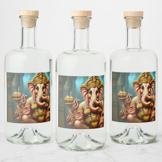 Ganesh nimmt eine Selfie Alkoholflaschenetikett (Flaschen)