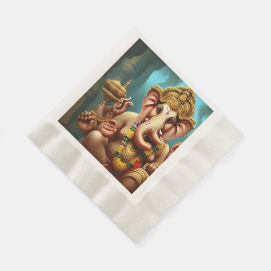 Ganesh nimmt eine Selfie Serviette (Ecke)