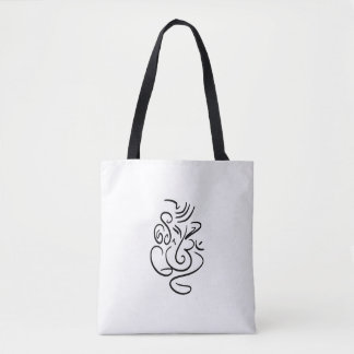 Ganesh & Om Black Kontur Totbeutel Tasche