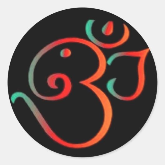 Ganesh Om Runder Aufkleber (Vorderseite)