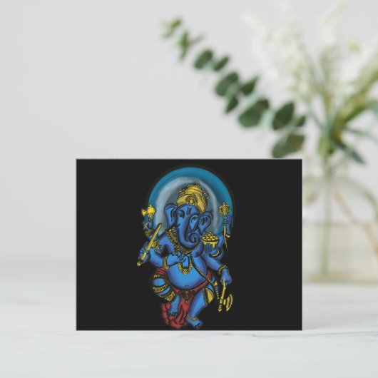 Ganesh Prosperity Postkarte (Stehend Vorderseite)