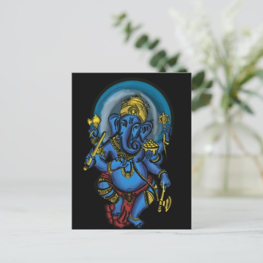 Ganesh Prosperity Postkarte (Stehend Vorderseite)