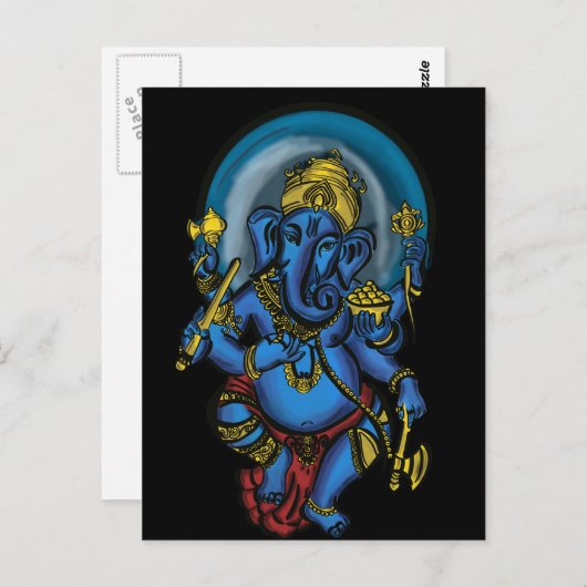 Ganesh Prosperity Postkarte (Vorne/Hinten)