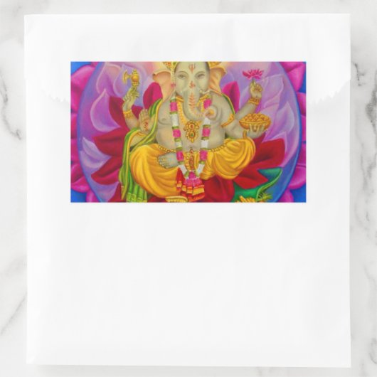 Ganesh Rechteckiger Aufkleber (Tasche)