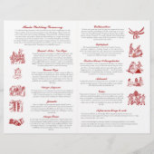 Ganesh Red Hindu Hochzeitsfeier Folded Program (Rückseite)
