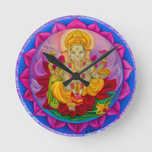 Ganesh Runde Wanduhr
