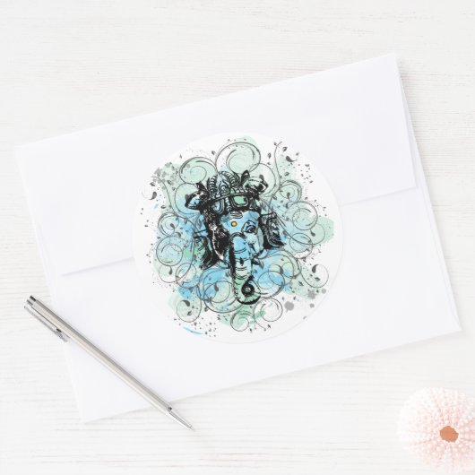 Ganesh Runder Aufkleber (Umschlag)