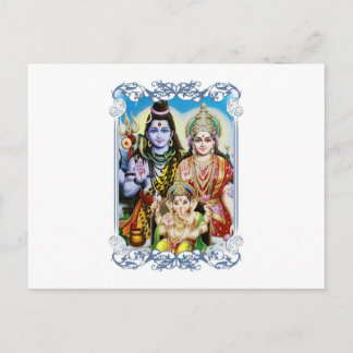 Ganesh, Shiva und Parvati, Lord Ganesha, Durga Postkarte