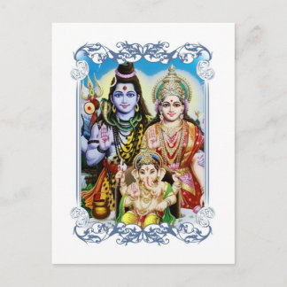 Ganesh, Shiva und Parvati, Lord Ganesha, Durga Postkarte