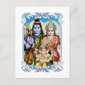 Ganesh, Shiva und Parvati, Lord Ganesha, Durga Postkarte (Vorderseite)