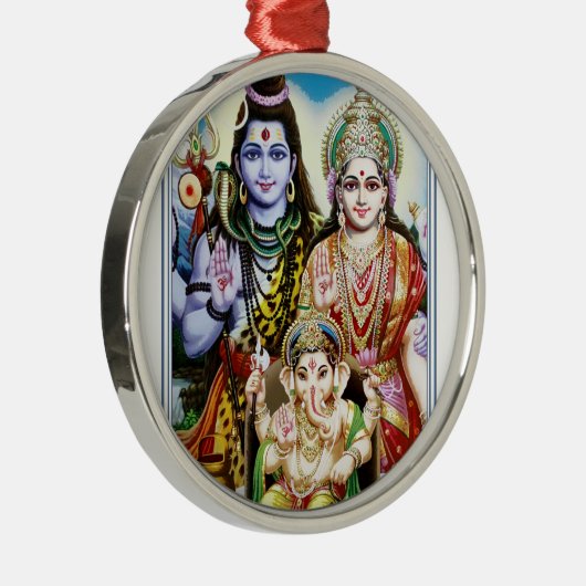 Ganesh, Shiva und Parvati, Lord Ganesha, Durga Silbernes Ornament (Rechts)