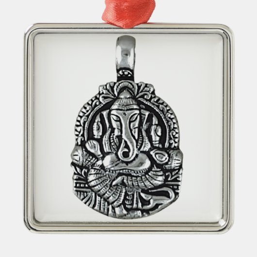 GANESH SILBERNER ANHÄNGER ORNAMENT AUS METALL (Vorne)