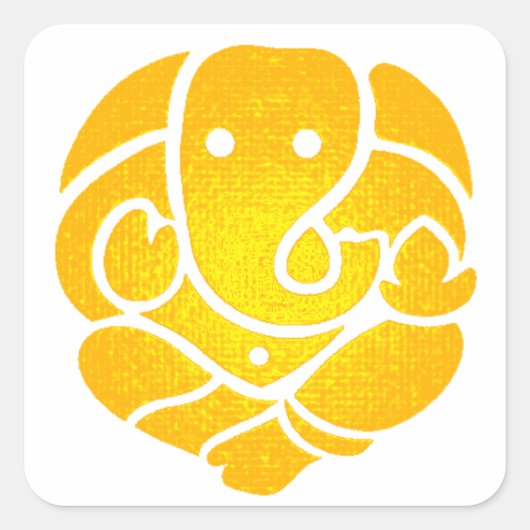 GANESH SUN SHINES QUADRATISCHER AUFKLEBER (Vorderseite)