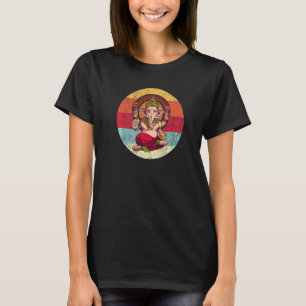 Ganesh-Symbol Yoga Hindu Gott Männer Frauen Medita T-Shirt