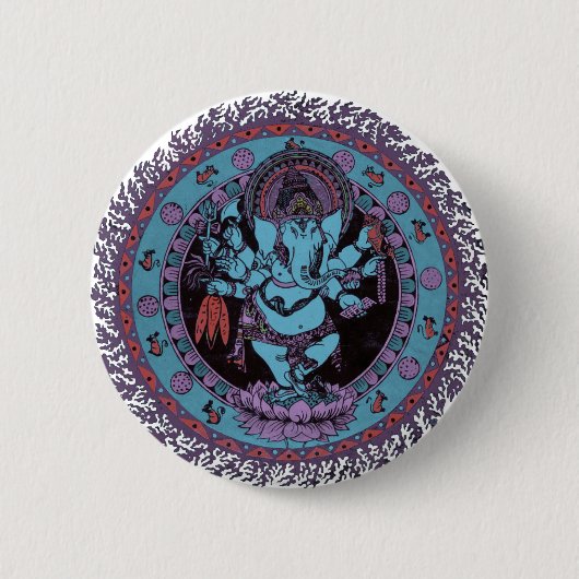 Ganesh Tänzer Button (Vorderseite)