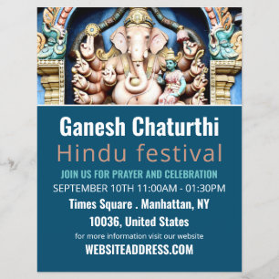 Ganesh the Hindu God, Hindu Event Advertising Flyer
