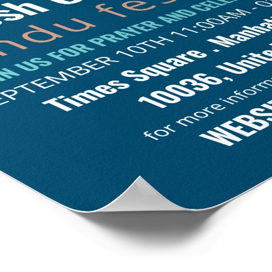 Ganesh the Hindu God, Hindu Event Advertising Poster (Ecke)