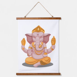 Ganesh Wandteppich Mit Holzrahmen