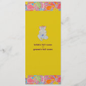 Ganesh Wedding Program gelb Programm (Rückseite)