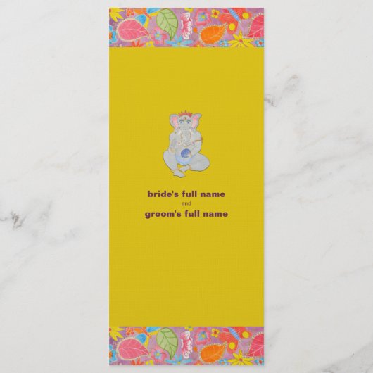 Ganesh Wedding Program gelb Programm (Rückseite)