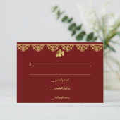 Ganesh Wedding RSVP Cards (Stehend Vorderseite)