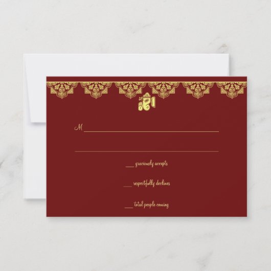 Ganesh Wedding RSVP Cards Karte (Vorderseite)