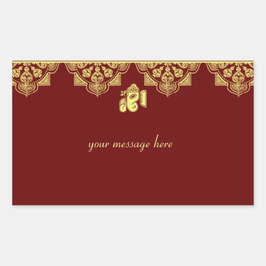 Ganesh Wedding Stickers (Vorderseite)