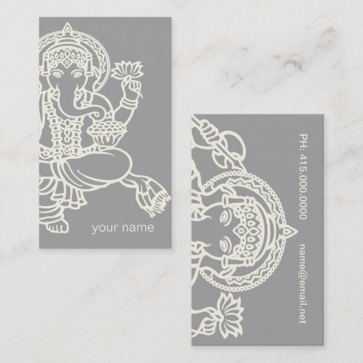 Ganesh Yoga Studio Visitenkarte (Vorne/Hinten)