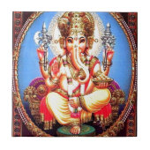Ganesha (ग णे श) indischer Elefant Fliese (Vorderseite)