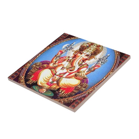 Ganesha (ग णे श) indischer Elefant Fliese (Seite)