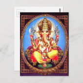 Ganesha (ग णे श) Indischer Elefant Postkarte (Vorne/Hinten)