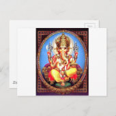 Ganesha (ग णे श) Indischer Elefant Postkarte (Vorne/Hinten)