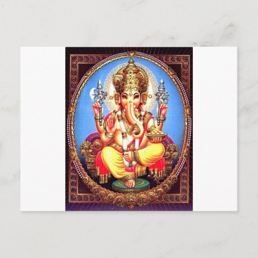 Ganesha (ग णे श) Indischer Elefant Postkarte (Vorderseite)