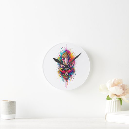 Ganesha 2 runde wanduhr (Zuhause)