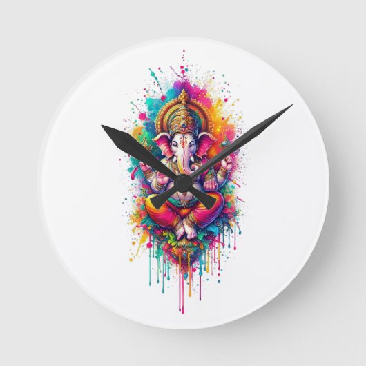 Ganesha 2 runde wanduhr (Vorderseite)