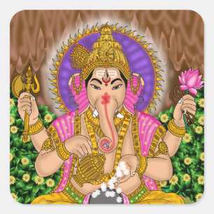 Ganesha-Aufkleber Quadratischer Aufkleber